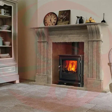 Emperador Light Brown Marble Hand-carved Fireplace Surround (W)12" (L)48" (H)60" - Phoenix Fire Art Store