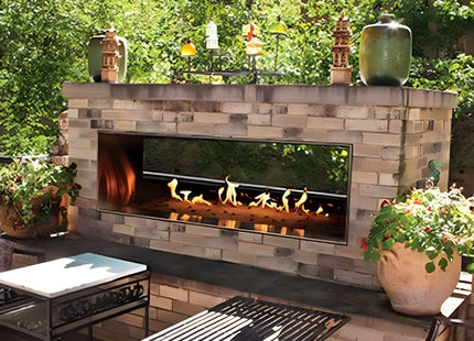 Empire Comfort Systems Carol Rose Coastal Natural Gas Outdoor Linear See Through Fireplace [OLL48/60SP12SN] (SAK39794) SAKSBY WHOLESALE