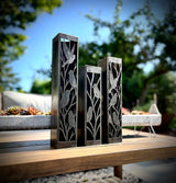 Evening Aviary Luminary Pillars w/ Solar Cap