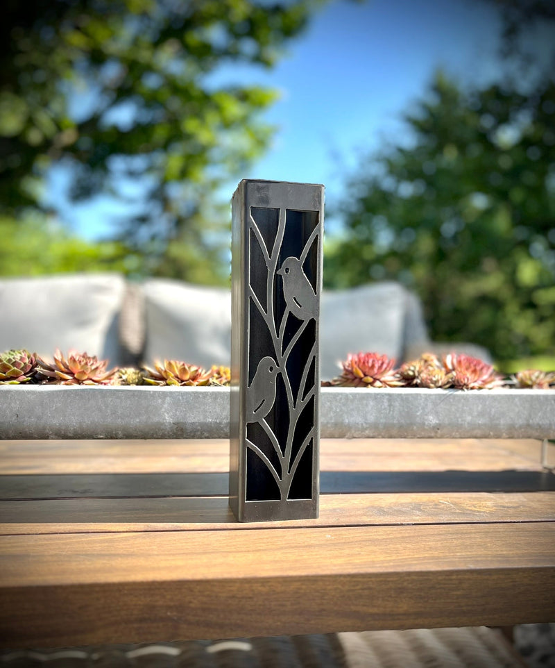 Evening Aviary Luminary Pillars w/ Solar Cap