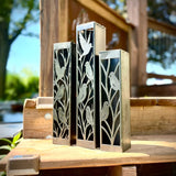 Evening Aviary Luminary Pillars w/ Solar Cap