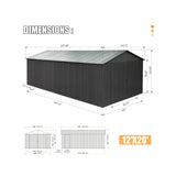 Extra Large Outdoor Heavy Duty Metal Garage Shed With Lockable Doors (SAK14093)