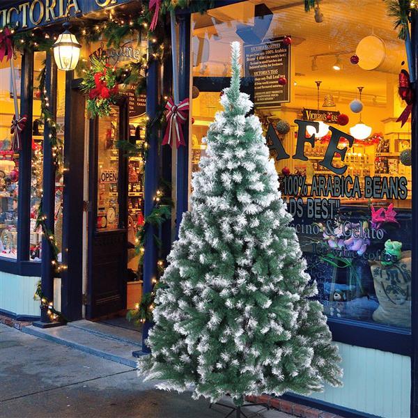 Green Pointed Spray White PVC Material Christmas Tree
