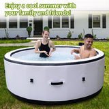 Inflatable Hot Tub, Portable Spa Pool, Outdoor Spa Center That Can Accommodate 4-6 People, With Lid And 6 Colored Light Beads - Phoenix Fire Art Store