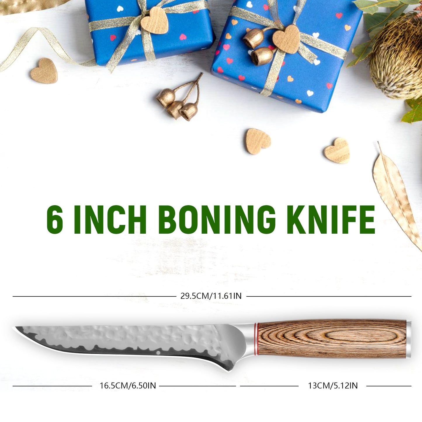 Japanese Professional Chef, Kiritsuke, Santoku, Boning & Vegetable Slicing Knife with Rosewood Handle and Gift Box - Phoenix Fire Art Store
