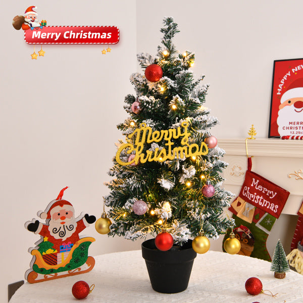 2ft Green Plush 30 Light, Warm Color 8 Mode, Battery Box Control, 70 Branches, Plastic Basin Base, PVC Christmas Tree Material