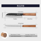 Professional Kiritsuke Santoku Chef Knife, 9 Inch German High Carbon Stainless Steel EN1.4116 with Sheath & Case - Phoenix Fire Art Store