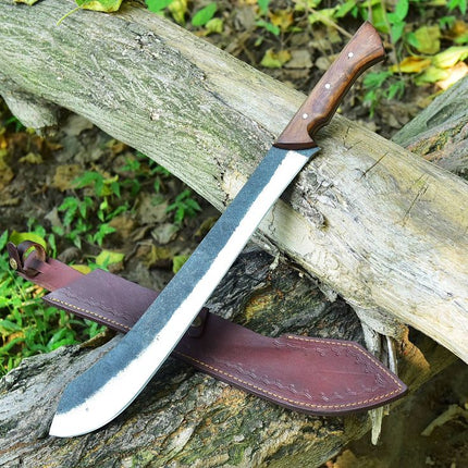 Trailblazer Camping Survival Knife – 19" Custom Handmade High Carbon Steel Blade with Rosewood Full Tang Handle