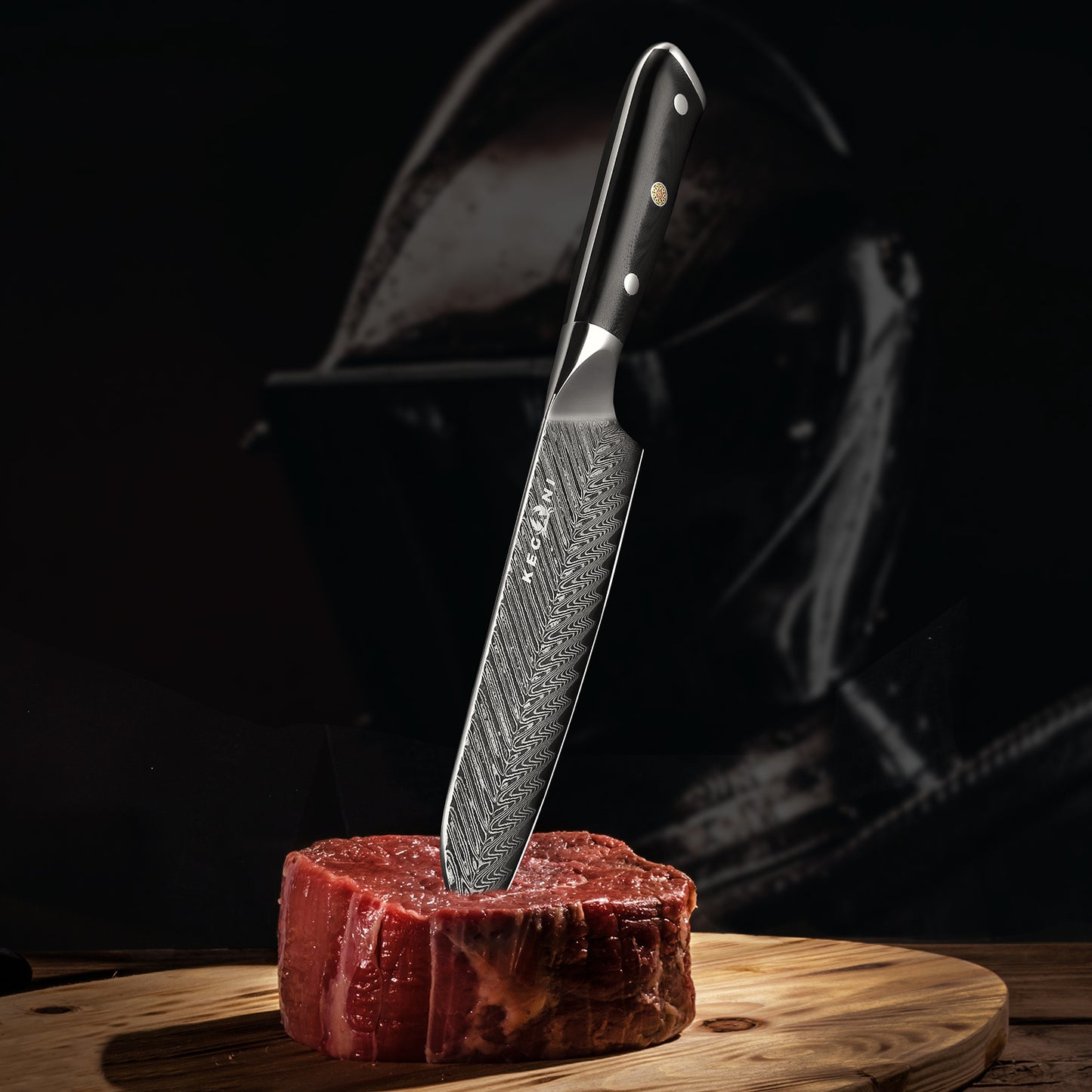Kegani Santoku Knife 7 Inch Japanese Santoku Knife, 73 Layer AUS-10 Damascus, Full Tang G10 Handle with Case & Sheath - Phoenix Fire Art Store