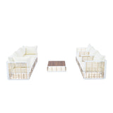 Modern Minimalist 7-Piece Metal Patio All-Weather Sectional Sofa Set - Phoenix Fire Art Store