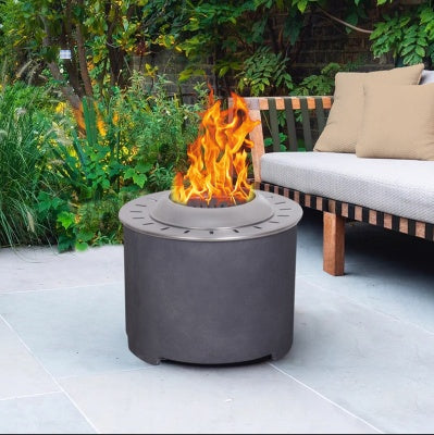 20.5 X 15 Dark Gray Concrete Texture Smokeless Fire Pit - Phoenix Fire Art Store