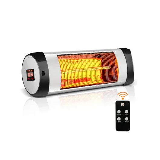1500W Wall-Mounted Electric Patio Heater with Infrared Remote Control - Phoenix Fire Art Store