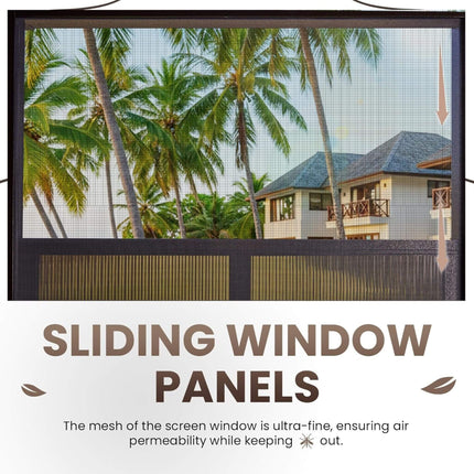 Alora Terrace Fully-Enclosed Outdoor Black Sunroom With Lockable Sliding Doors And Galvanized Double Steel Roof (SAK81634) SAKSBY WHOLESALE
