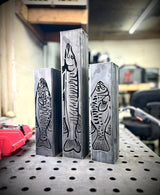 Gone Fishing Pillar Luminary w/ Solar Cap | Freshwater Pack