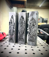 Gone Fishing Pillar Luminary w/ Solar Cap | Freshwater Pack