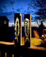 Gone Fishing Pillar Luminary w/ Solar Cap | Saltwater Pack