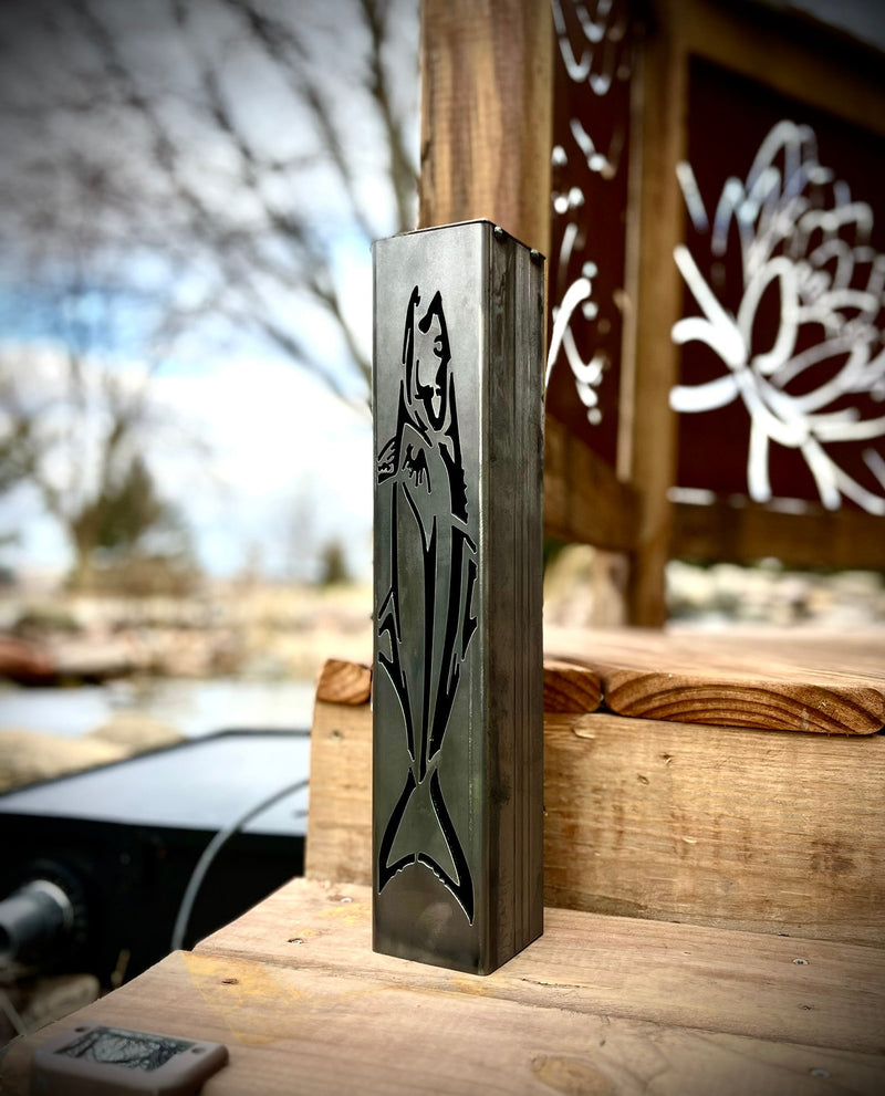 Gone Fishing Pillar Luminary w/ Solar Cap | Saltwater Pack