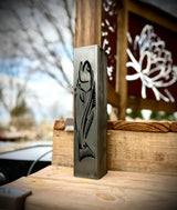 Gone Fishing Pillar Luminary w/ Solar Cap | Saltwater Pack