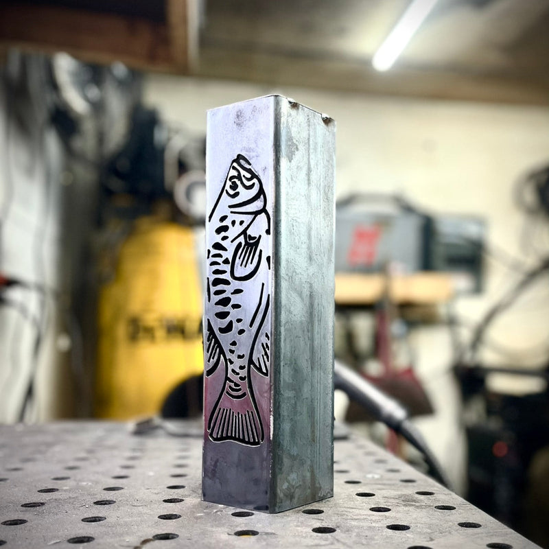 Gone Fishing Pillar Luminary w/ Solar Cap | Freshwater Pack