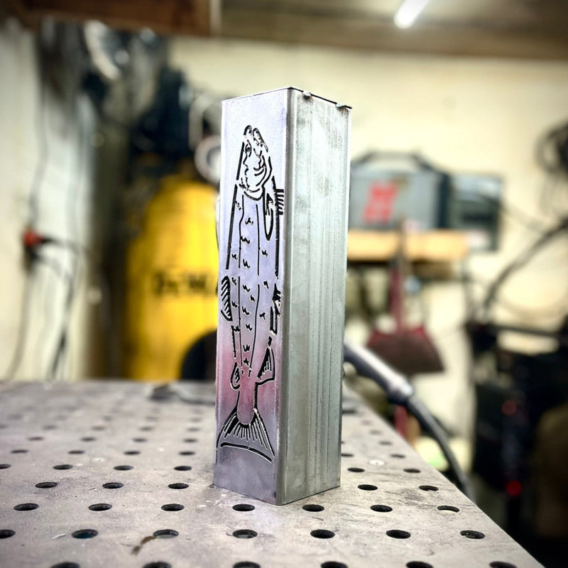 Gone Fishing Pillar Luminary w/ Solar Cap | Freshwater Pack