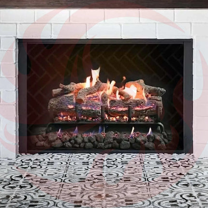 Grand Canyon Lava Front View Variable Electronic Ignition Natural Gas Vented Burner (SAK92647) - Phoenix Fire Art Store