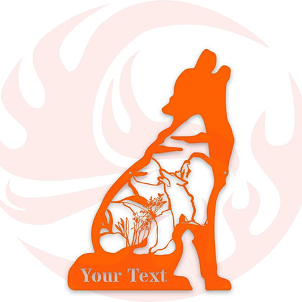 Howling Wolf Personalized Metal Sign - Outdoor Wall Art - Phoenix Fire Art Store