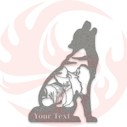 Howling Wolf Personalized Metal Sign - Outdoor Wall Art - Phoenix Fire Art Store