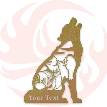 Howling Wolf Personalized Metal Sign - Outdoor Wall Art - Phoenix Fire Art Store