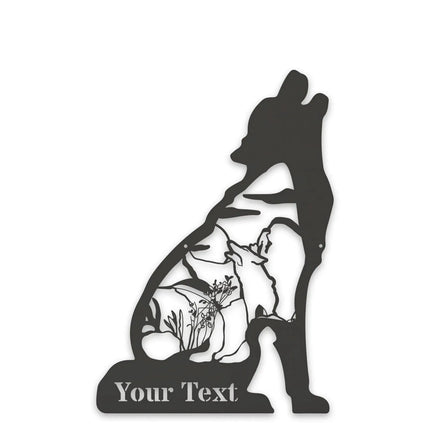 Howling Wolf Personalized Metal Sign - Outdoor Wall Art - Phoenix Fire Art Store