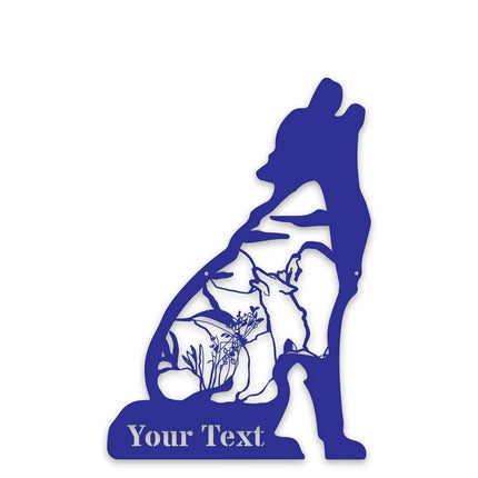 Howling Wolf Personalized Metal Sign - Outdoor Wall Art - Phoenix Fire Art Store
