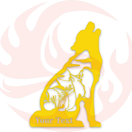 Howling Wolf Personalized Metal Sign - Outdoor Wall Art - Phoenix Fire Art Store