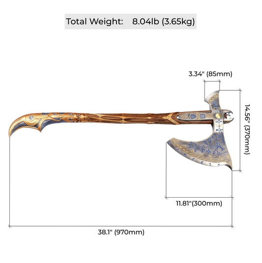 Hand-forged Gold Leviathan axe