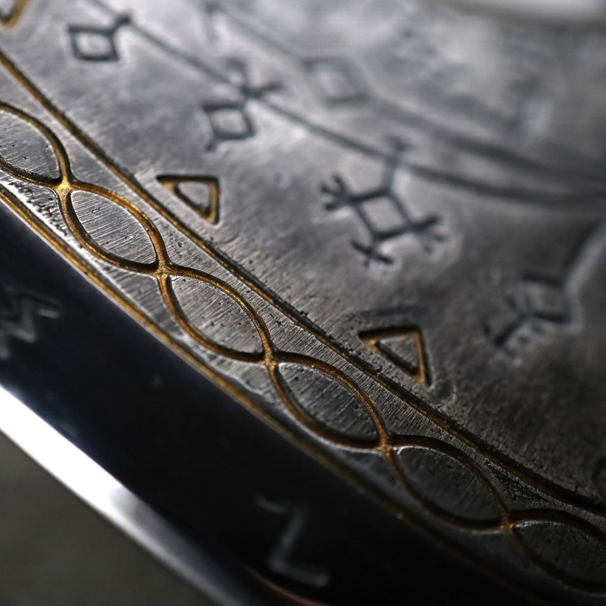 Handcrafted Leviathan axe with leather cover and glow in the dark runes