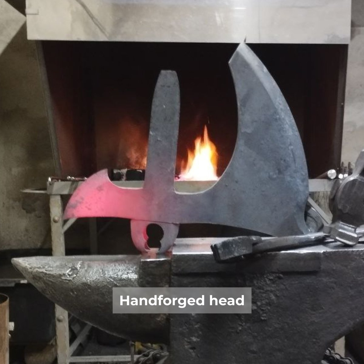 Handcrafted Leviathan axe with leather cover and glow in the dark runes