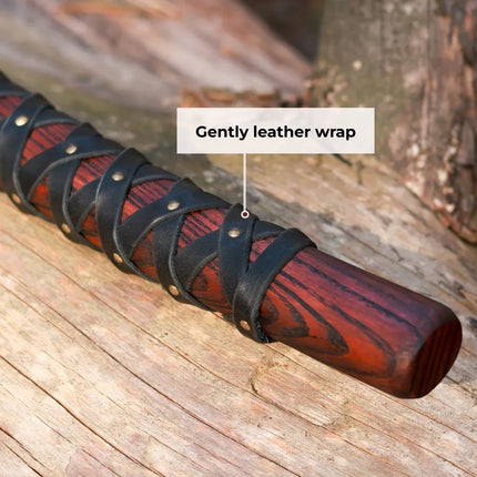 Handmade Norse axe ''Njord" with gently leather wrap - Phoenix Fire Art Store