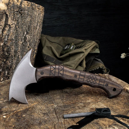 Handmade tomahawk "Dakuri" with tribal engraving - Phoenix Fire Art Store