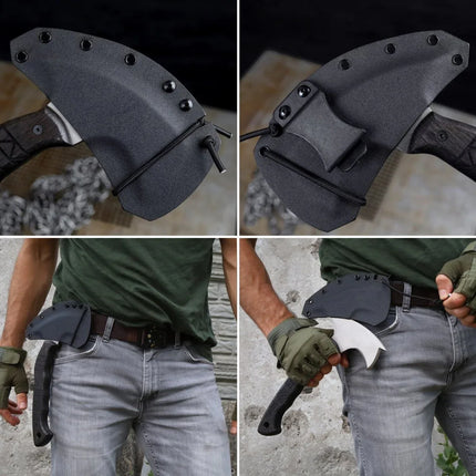 Handmade tomahawk "Dakuri" with tribal engraving - Phoenix Fire Art Store