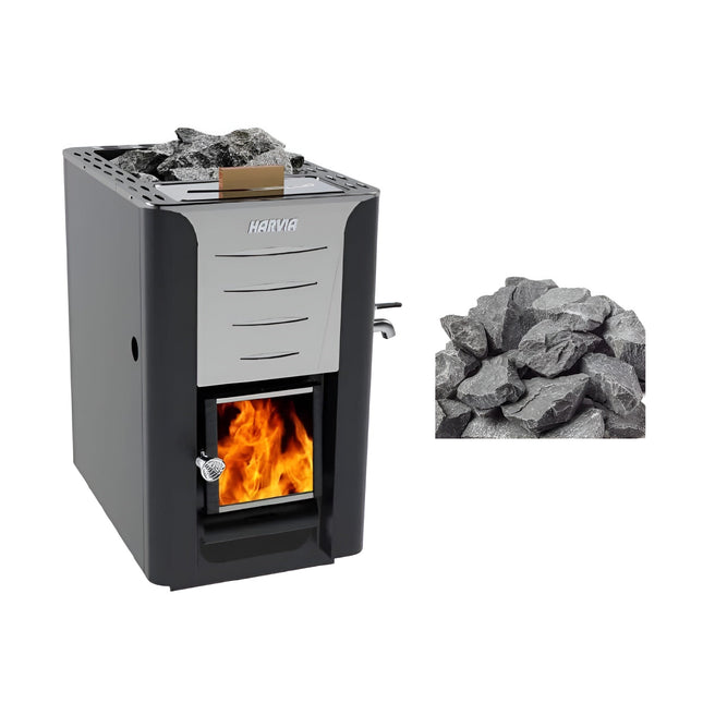 Harvia 20 ES Pro Wood Sauna Stove With Water Tank & Stauna Stones, 24.1KW [WK200ES] (SAK48251) SAKSBY WHOLESALE