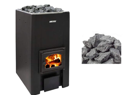 Harvia 50 40KW Black Floor Mount Wood-Burning Sauna Stove With Sauna Stones [WK500] (SAK73164) SAKSBY WHOLESALE