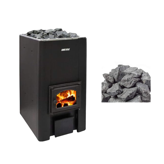Harvia 50 40KW Black Floor Mount Wood-Burning Sauna Stove With Sauna Stones [WK500] (SAK73164) SAKSBY WHOLESALE