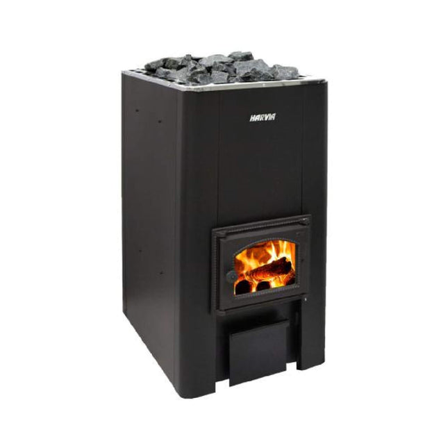 Harvia 50 40KW Black Floor Mount Wood-Burning Sauna Stove With Sauna Stones [WK500] (SAK73164) SAKSBY WHOLESALE