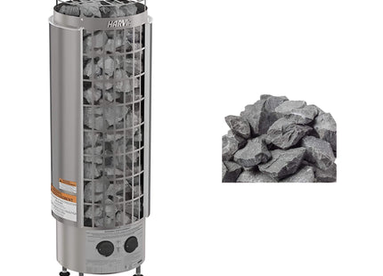 Harvia Cilindro Modern Steel Pillar Style Sauna Heater W/ Sauna Stones [PC60/80/90] (SAK84937) SAKSBY WHOLESALE
