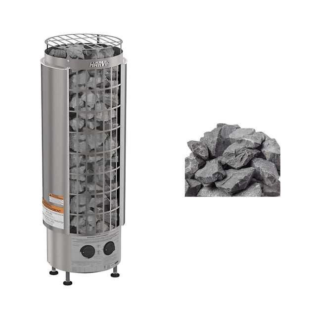 Harvia Cilindro Modern Steel Pillar Style Sauna Heater W/ Sauna Stones [PC60/80/90] (SAK84937) SAKSBY WHOLESALE