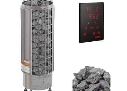 Harvia Cilindro UL Certified Electric Sauna Heater With Xenio CX45 Digital Control Panel & Sauna Stones [PC60/80/90/110E] (SAK86571) SAKSBY WHOLESALE