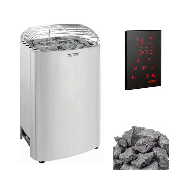 Harvia Club Deluxe Stainless Steel Electric Sauna Heater With Digital Control & Sauna Stones [HRKGU] (SAK27619) SAKSBY WHOLESALE