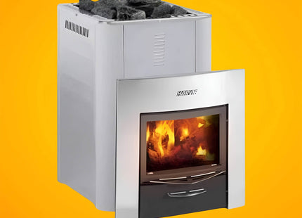 Harvia Duo Series Stainless Steel Wood Sauna Stove With Sauna Stones [WK200SLUX/WK360SLUX] (SAK68420) SAKSBY WHOLESALE