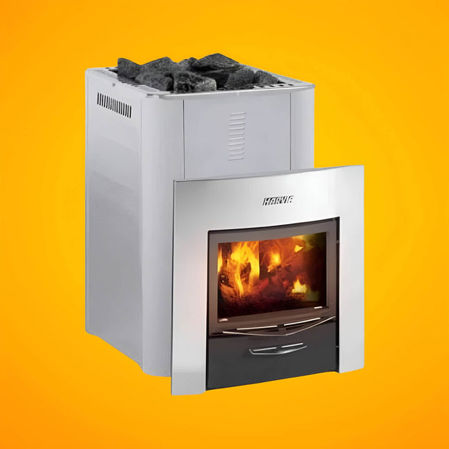 Harvia Duo Series Stainless Steel Wood Sauna Stove With Sauna Stones [WK200SLUX/WK360SLUX] (SAK68420) SAKSBY WHOLESALE