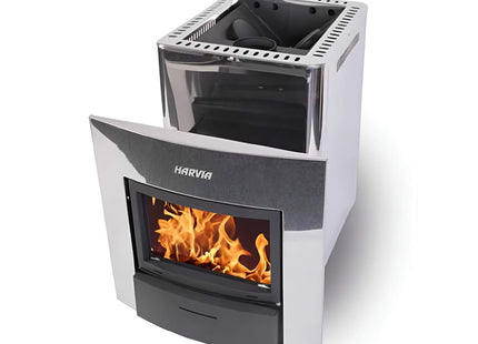Harvia Duo Series Stainless Steel Wood Sauna Stove With Sauna Stones [WK200SLUX/WK360SLUX] (SAK68420) SAKSBY WHOLESALE