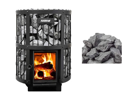 Harvia GreenFlame Legend 240 Wood Sauna Stove With Sauna Stones, 15.9KW [WK200LD] (SAK84935) SAKSBY WHOLESALE