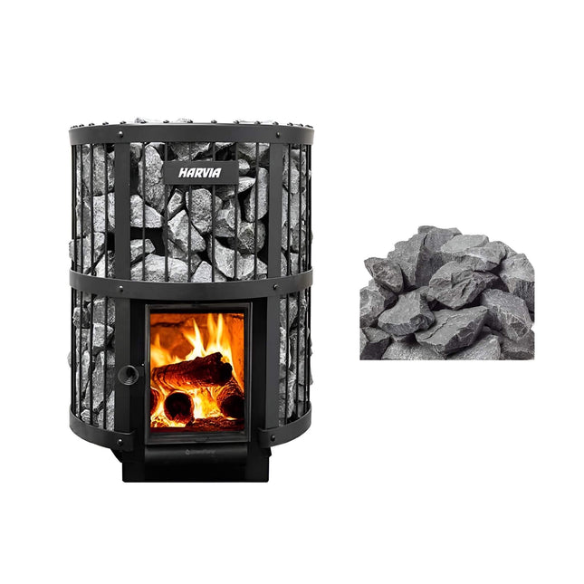 Harvia GreenFlame Legend 240 Wood Sauna Stove With Sauna Stones, 15.9KW [WK200LD] (SAK84935) SAKSBY WHOLESALE